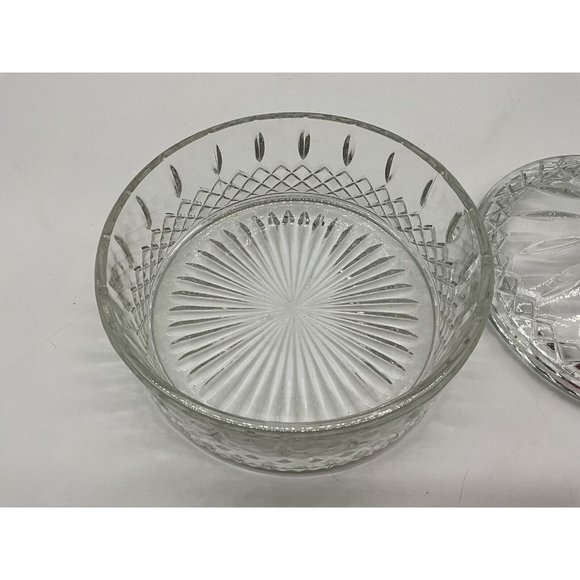 Vintage Indiana Glass Princess Diamond Pattern Clear Candy Dish with Lid MCM - Picture 10 of 16